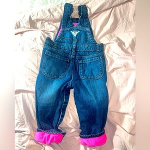 Toddler fleece lined overalls.